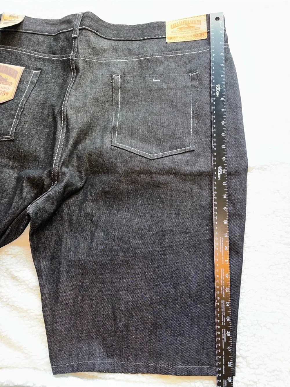 Lowrider Denim Shorts The Boulevard Classic Black Jorts Size 50 Deadstock NWT